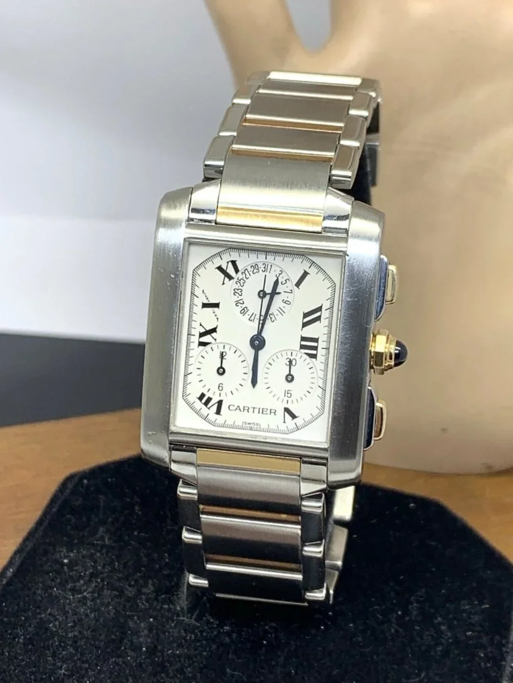 Cartier Tank Francaise W51004Q4 Women's Watch Swiss Quartz 18k Gold Steel 28mm